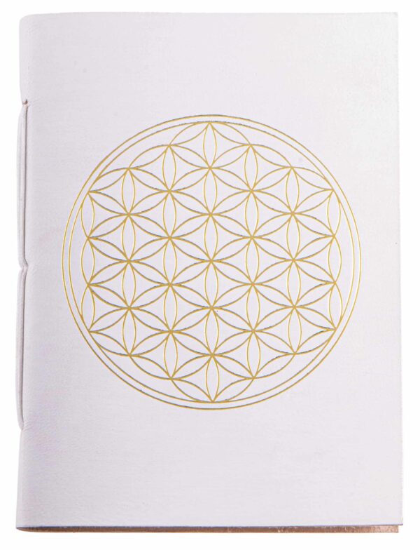 Schreibbuch Lebensblume - weiss/gold