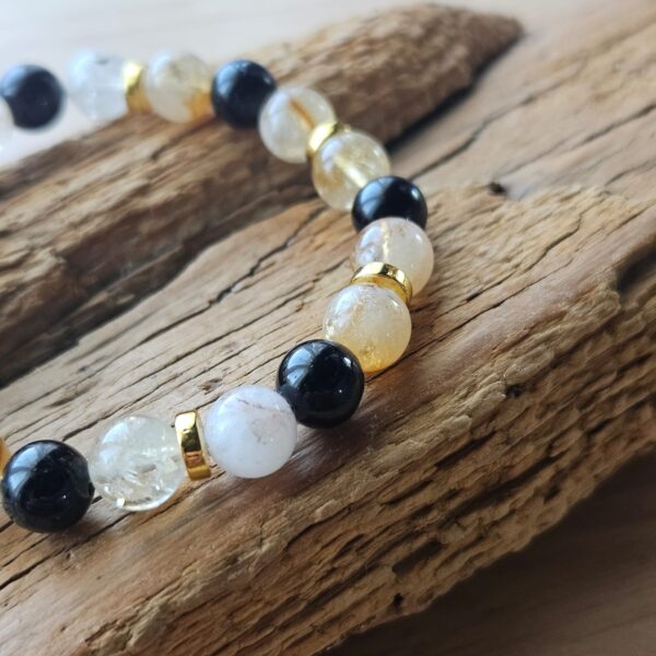 Goldiges Citrinquarz und Turmalin Armband – Bild 3