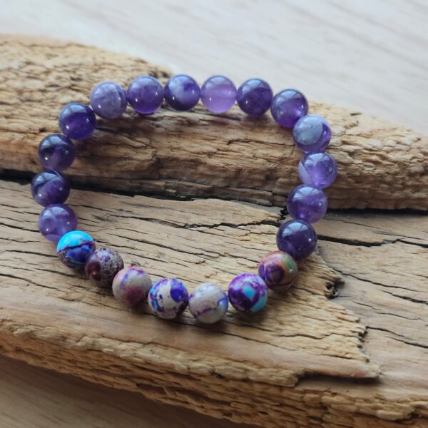 Kaiserjaspis- und Amethyst-Armband – Bild 2