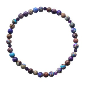 Fusskette Kaiserjaspis und Amethyst facettiert 4 und 6mm