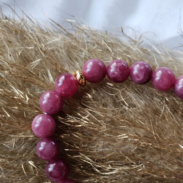 Lepidolith Armband mit 18K Gold – Bild 3