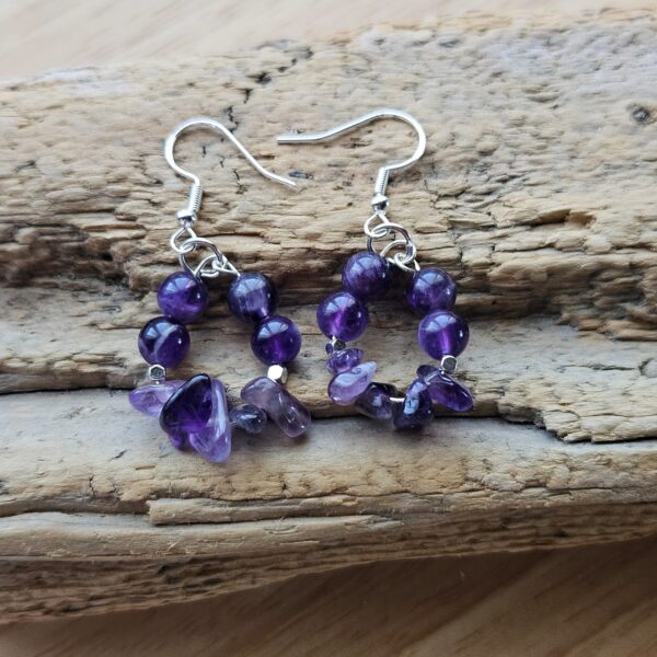 Silbrige Amethyst Ohrringe handgemacht kaufen Schweiz Online