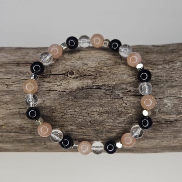 Sonnenstein Bergkristall schwarzer Turmalin Armband kaufen Schweiz Online Shop Love Spirit