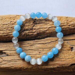 Aquamarin & Selenit Armband
