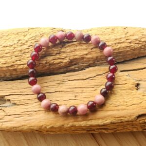 Granat & Rhodonit (6mm) Armband