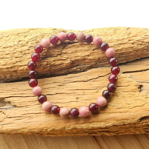 Granat & Rhodonit (6mm) Armband
