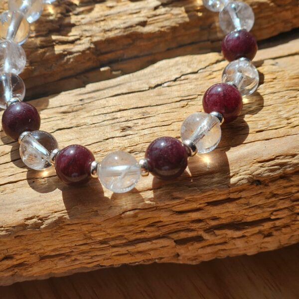 Granat-Armband mit Bergkristall – Bild 3