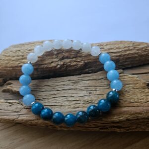 Mondstein - Aquamarin & Apatit Armband