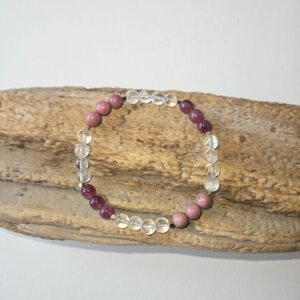 Bergkristall Rhodonit Lepidolith Armband kaufen Schweiz handgemacht