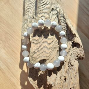 Howlith & Grauer Quarz Armband