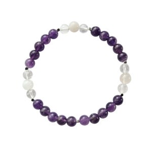 Amethyst, Bergkristall & Mondstein Armband