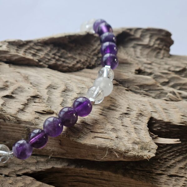 Amethyst, Bergkristall & Mondstein Fusskette – Bild 3