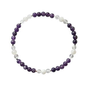 Amethyst, Bergkristall & Mondstein Fusskette