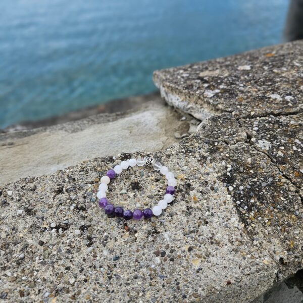 Amethyst Rosenquarz & Bergkristall Armband – Harmonie, Liebe & Klarheit – Bild 2