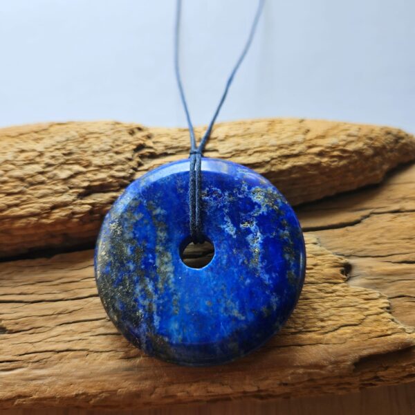 Lapislazuli Donut Anhänger 5cm mit Band