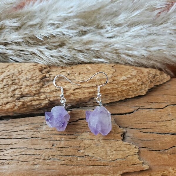 Handgemachte Amethyst Kristall Ohrringe – Ruhe & Intuition – Bild 2