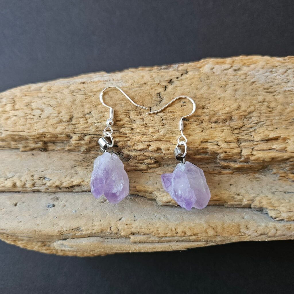 Amethyst Kristall Silber Ohrringe kaufen Schweiz Online Shop Love Spirit