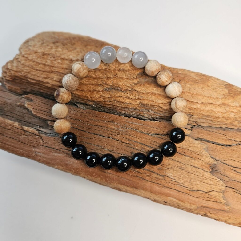 Armband grauer Quarz Palo Santo schwarzer Turmalin kaufen Schweiz günstig