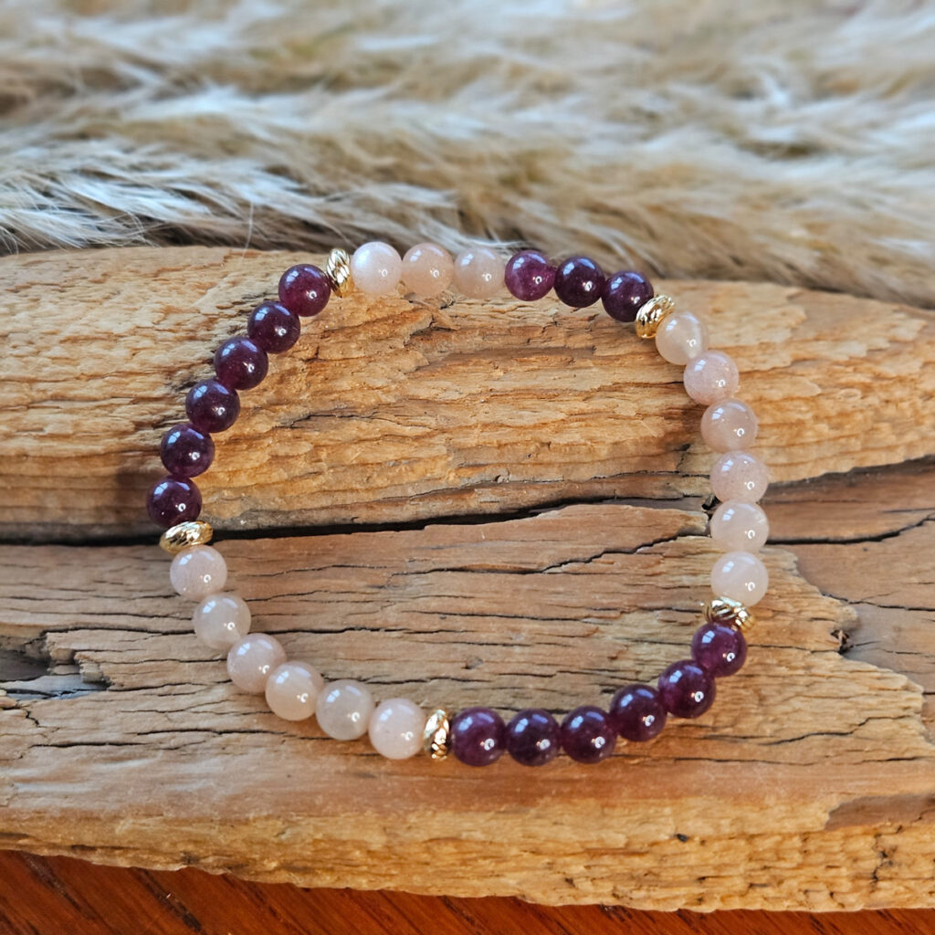 Granat und Sonnenstein Armband 18 Karat Gold Handgemacht kaufen Schweiz