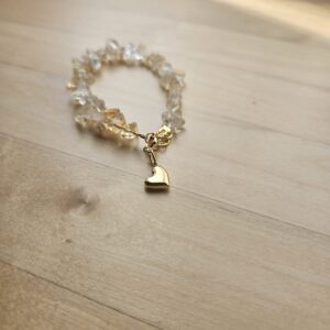 Handgemachtes Citrin Armband mit goldenem Herz