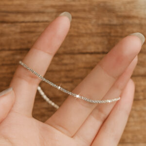 Edelstahl Halskette glitzer 50cm kaufen günstig Schweiz