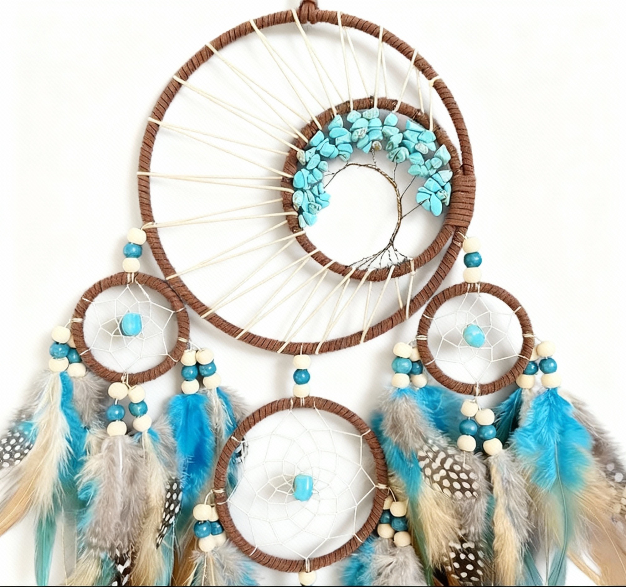Traumfänger mit Baum des Lebens - Türkis – Bild 2